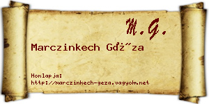 Marczinkech Géza névjegykártya